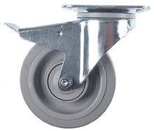 Swivel castor plate fixing hole distance 105x75mm H 240mm with swivel brake -20 up to +80°C ø 200mm - 700259