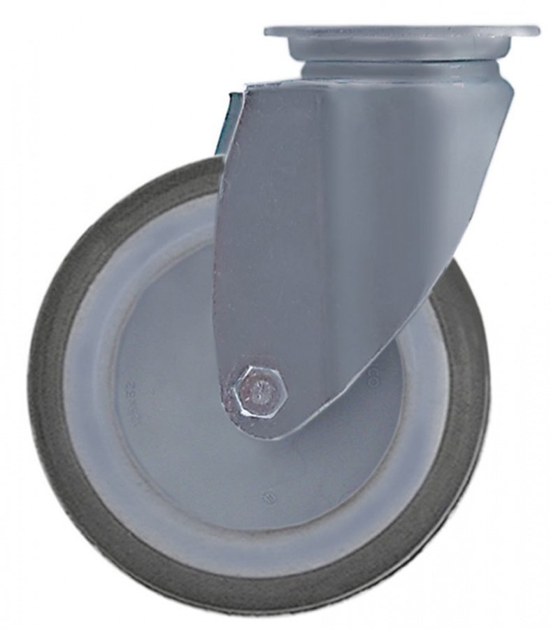 Swivel castor ø 125mm plate fixing housing stainless steel plate size 77x67mm - 700264