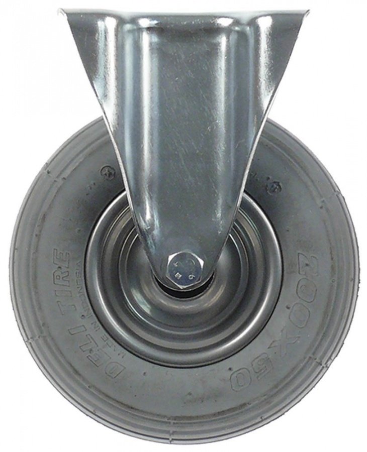 Fixed castor plate fixing hole distance 105x80mm H 235mm with pneumatic tyres ø 200mm - 700269