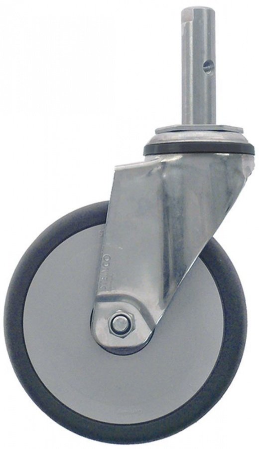  Swivel castor spigot H 161mm spigot-ø 18mm ø 125mm wheel width 32mm housing stainless steel - 700273
