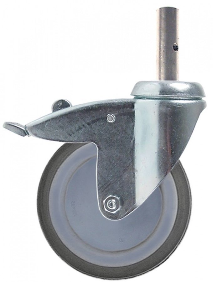 Swivel castor spigot H 163mm with swivel brake spigot-ø 18mm -20 up to +60°C ø 125mm - 700289