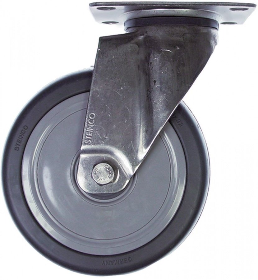 Swivel castor plate clamping 95x70mm hole distance 75x50mm H 158mm ø 125mm - 700292