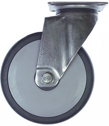 Swivel castor plate fixing hole distance 61x51mm H 158mm ø 125mm wheel width 32mm - 700295