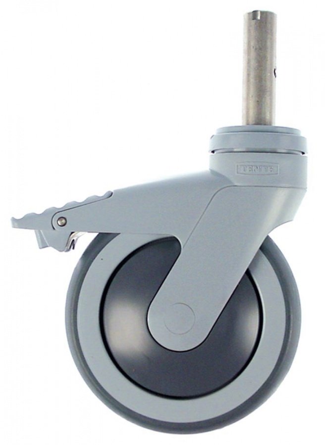 Swivel castor spigot H 162mm with swivel brake spigot-ø 18mm -20 up to +60°C ø 125mm - 700303