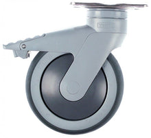 Swivel castor plate fixing hole distance 75x50mm H 166mm with swivel brake -20 up to +60°C ø 125mm - 700304