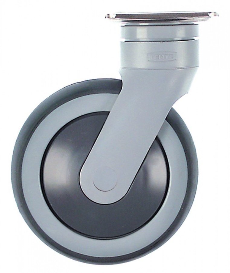 Swivel castor plate fixing hole distance 75x50mm H 166mm -20 up to +60°C ø 125mm wheel width 32mm - 700305