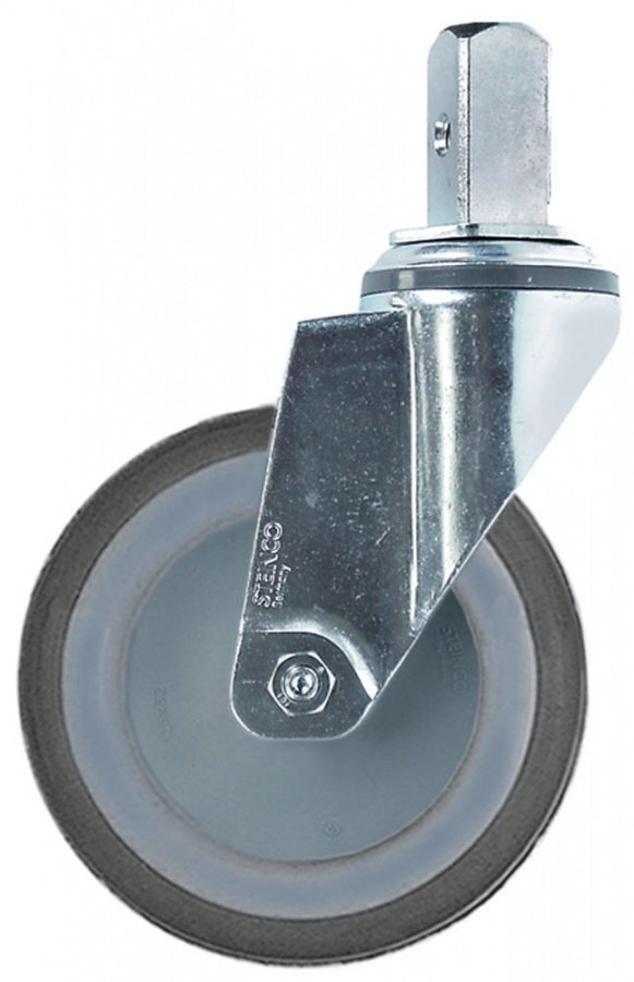 Swivel castor spigot H 161mm spigot-ø 22x22mm ø 125mm wheel width 32mm - 700309