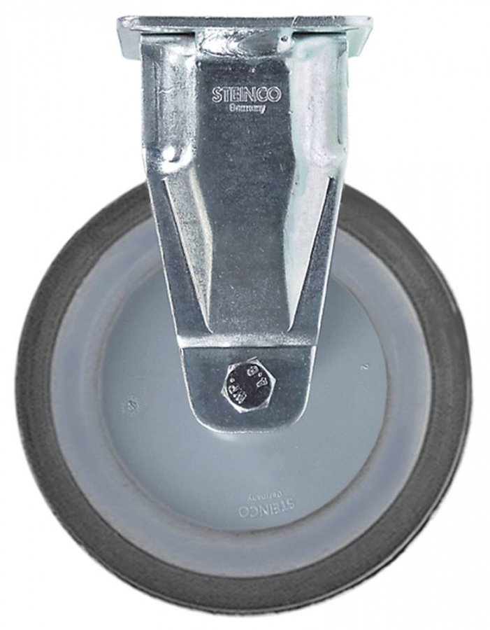 Fixed castor plate fixing hole distance 61x51mm H 160mm -20 up to +60°C ø 125mm wheel width 32m - 700311