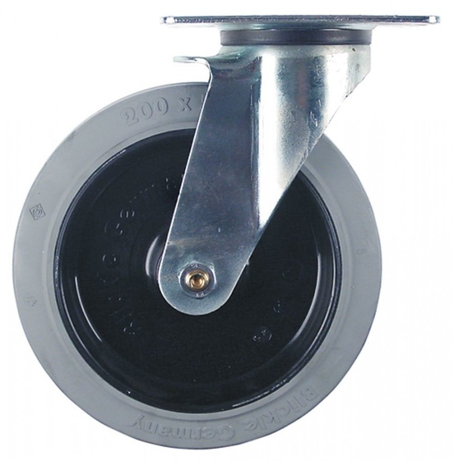  Swivel castor ø 200mm plates fixing 140x110mm housing zinc-plated sheet steel - 700314