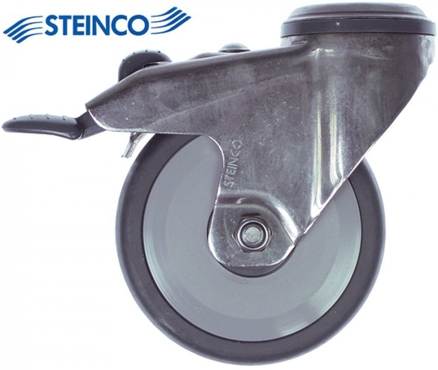 Swivel castor bolt hole H 135mm with swivel brake bolt hole ø 10,5mm ø 100mm wheel width 32mm - 700324