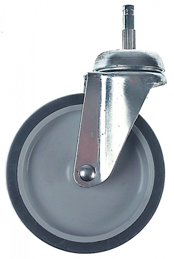 Swivel castor ø 125mm plug fitting ø10x38mm housing zinc-plated sheet steel - 700340