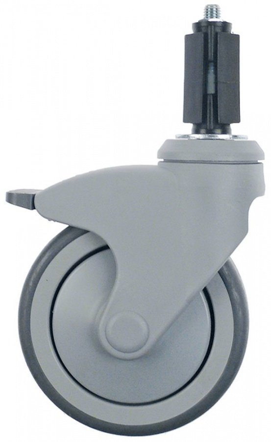  Swivel castor with swivel brake ø 125mm plug fitting 21x21mm - 700342