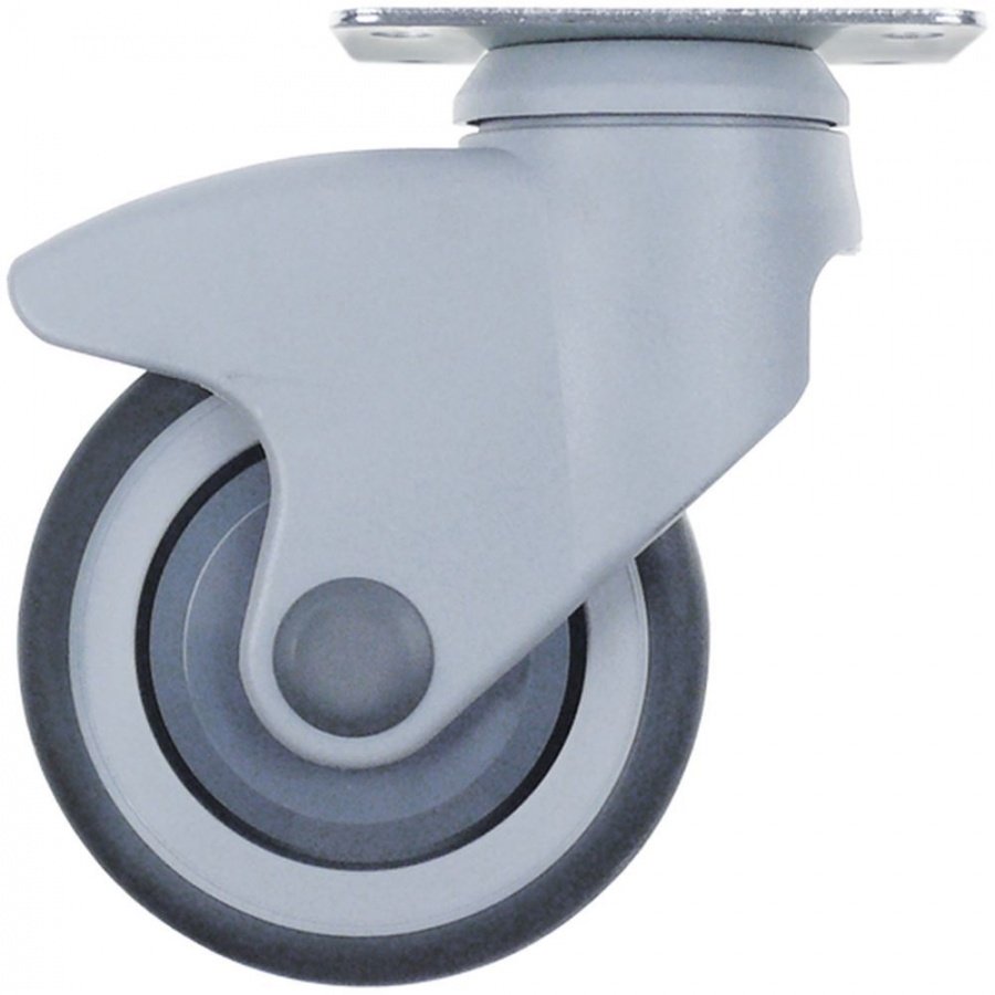 Swivel castor plate fixing hole distance 70x50mm H 138mm ø 100mm wheel width 30mm housing plastic - 700362