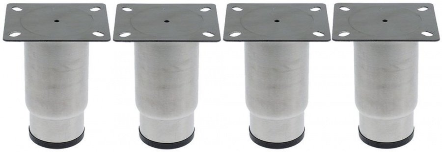 Equipment foot tube ø 64mm SS hole distance 80x60 up to 75x55mm H 130-190mm - 700622