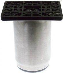 Equipment foot tube ø 64mm plate size 80x100mm hole distance 60x80mm H 115-170mm SS size 2 2/3" - 700709