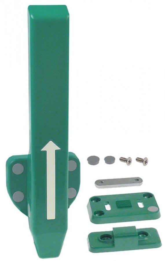 Door opener mounting distance 35x65mm W 90mm H 56mm internal lock type 2700 plastic green - 700825