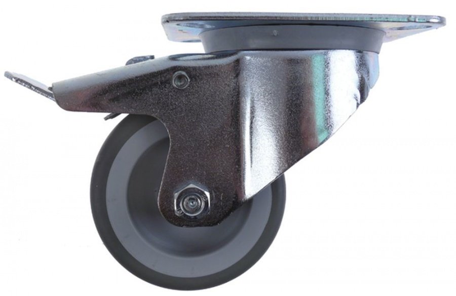 Swivel castor with flange plate with brake ø 80mm bearing slide bearing - 700851