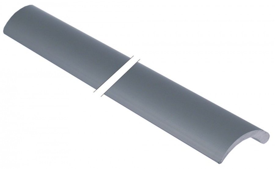 Handle rod L 825mm half-round aluminium - 700856