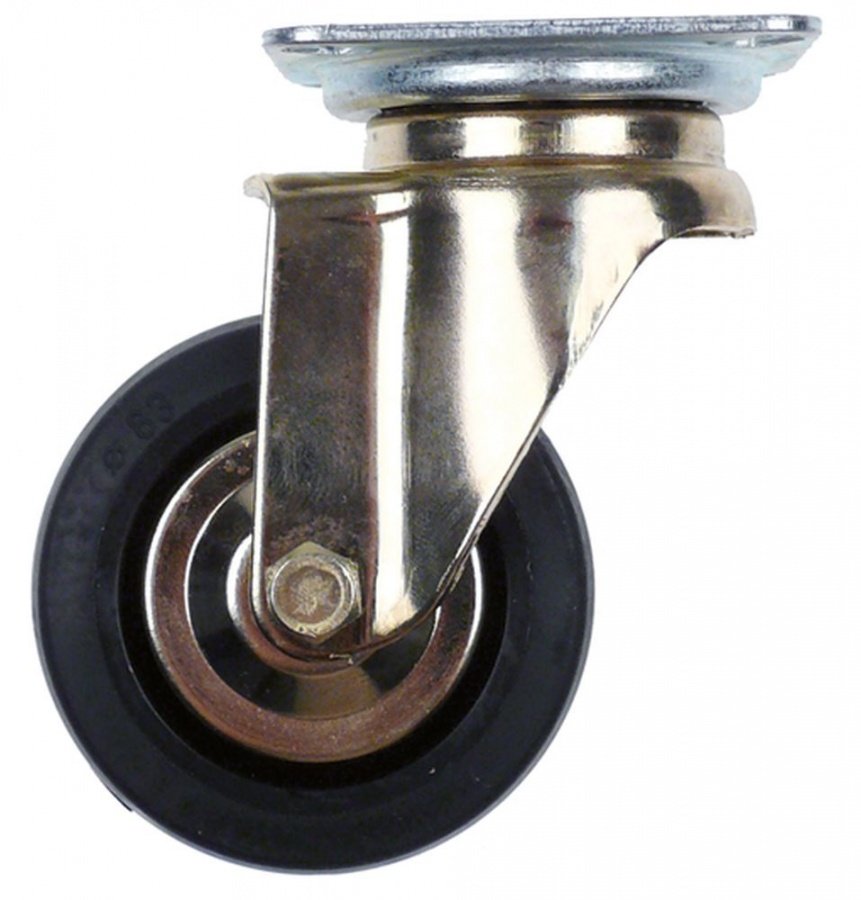 Swivel castor without brake ø 63mm plates fixing 60x60mm housing gold-coloured - 700894
