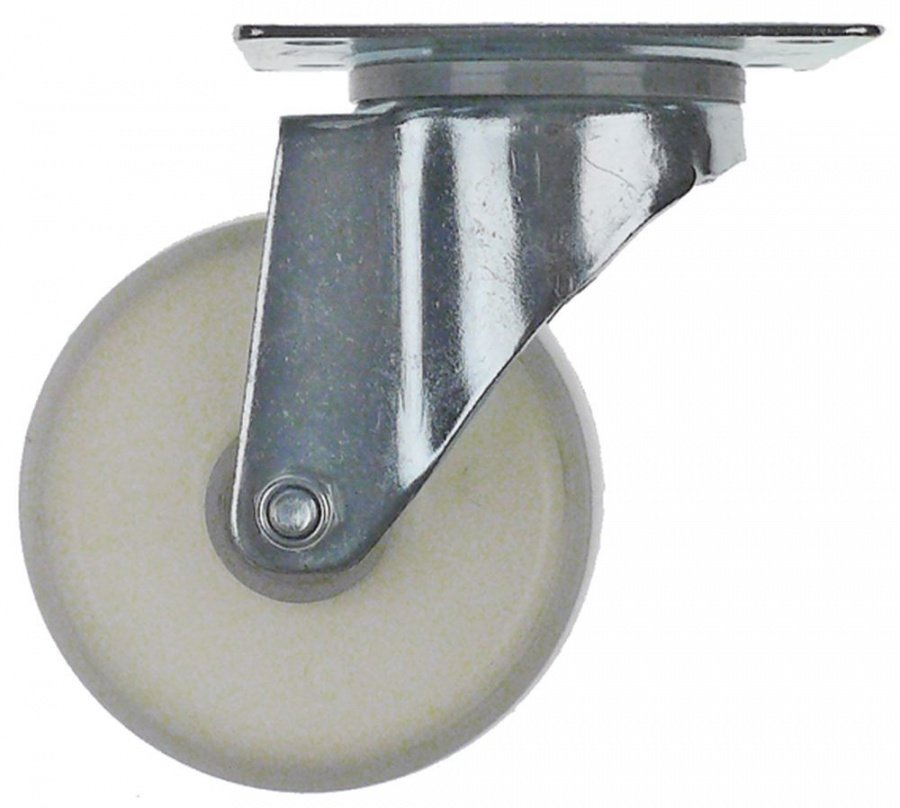  Swivel castor ø 100mm plate fixing housing chrome-plated steel plate size 105x85mm - 700960