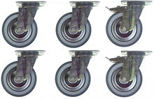  Swivel castor set ø 125mm plate fixing housing zinc-coated steel plate size 102x83mm - 701077