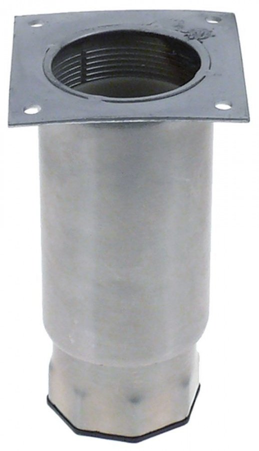 Equipment foot tube ø 64mm plate size 82x82mm hole distance 65x65mm H 135-200mm SS size 2 1/2" - 701100