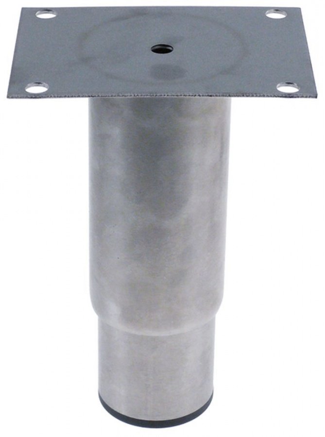 Equipment foot tube ø 64mm SS H 130-230mm size 2" plate size 90x130mm Qty 1pcs - 701106