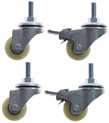 Castor set 2 with & 2 without brake ø 40mm with thread bolt housing chrome-plated steel - 701120
