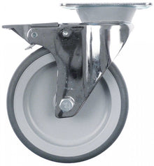  Swivel castor plate fixing hole distance 50x70mm H 162mm with swivel brake ø 125mm wheel width 30mm - 701174