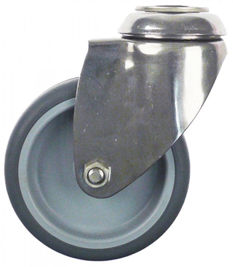  Swivel castor ø 100mm bolt hole bolt hole ø 11mm housing stainless steel capacity 80kg - 701178