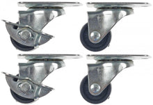 Swivel castor with brake ø 30mm housing zinc-plated sheet steel plate size 61x51mm - 701277