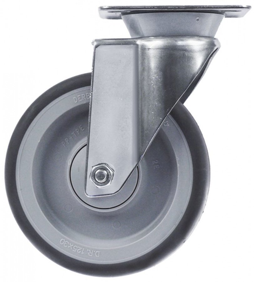  Roată fixare placă DG 70x50mm Î 159mm ø 125mm lățime roată 30mm carcasă oțel inoxidabil - 701285
