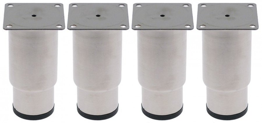 Set picioare ø țeavă 59mm oțel inoxidabil DG 56x56mm Î 130-185mm mărime 1 1/2" - 701403