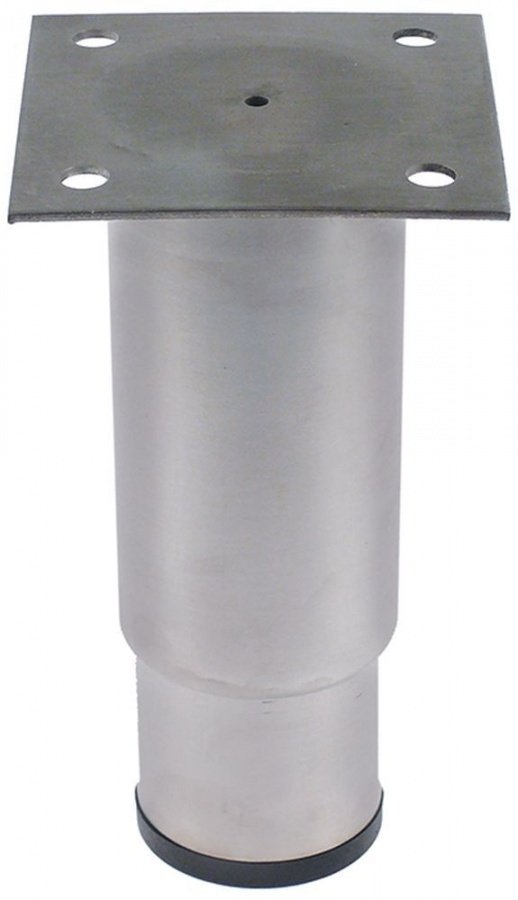 Equipment foot tube ø 64mm plate size 100x100mm hole distance 70x70mm H 140-240mm SS size 2 1/2" - 701433