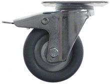 Swivel castor with swivel brake ø 100mm plate fixing housing chrome-plated steel - 701442