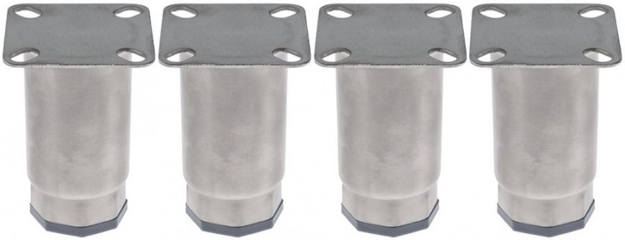 Set picioare ø țeavă 64mm oțel inoxidabil DG 56x56 până la 65x65mm Î 120-185mm - 701499