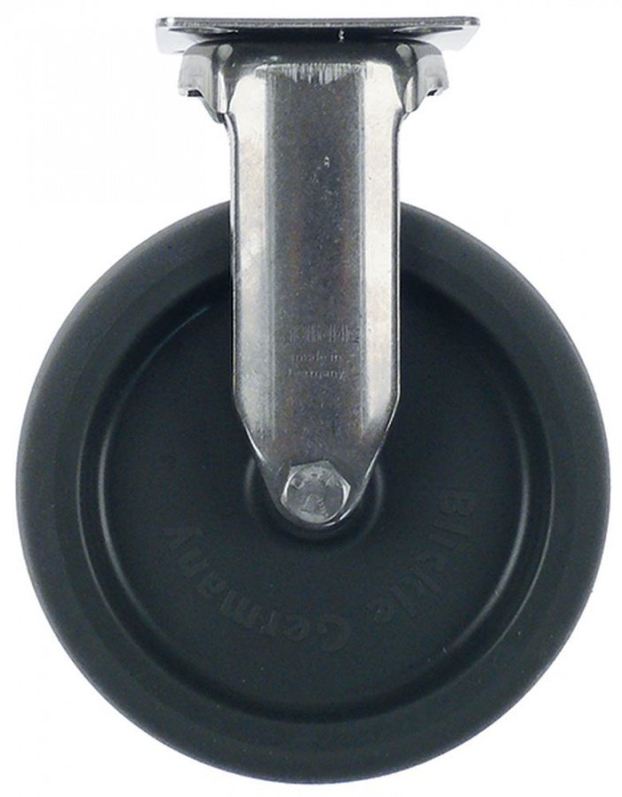 Roată fixă fixare placă DG 56x46mm Î 160mm ø 125mm lățime roată 32mm carcasă oțel cromat - 701577