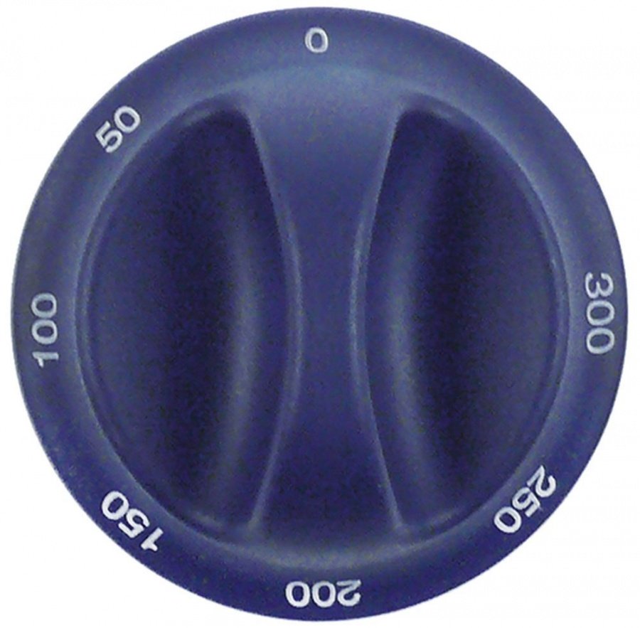  Knob thermostat t.max. 300°C 0-300°C ø 75mm shaft ø 6x4.6mm shaft flat left blue - 701601