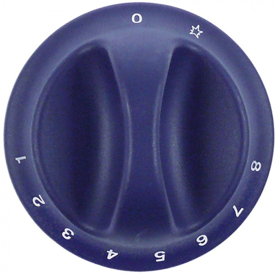 Knob gas thermostat 1-8 ø 75mm shaft ø 8x6mm shaft flat upper blue - 701604