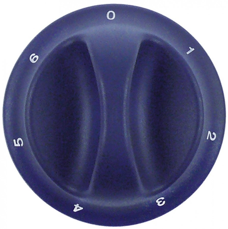 Knob thermostat 1-6 ø 75mm shaft ø 6x4.6mm shaft flat left blue - 701607