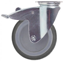 swivel castor with swivel brake ø 125 mm  housing chrome-plated sheet steel
