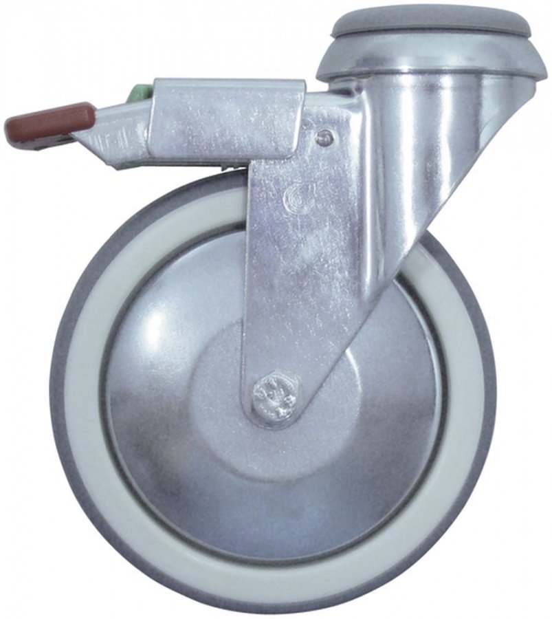 swivel castor with swivel brake ø 125mm bolt hole ø10,5/13mm