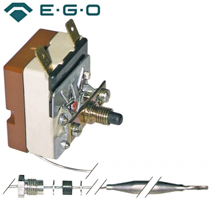Termostat de siguranta 246°C, contact 16 A, senzor ø 6x77 mm, lungime tub capilar 830 mm, EGO