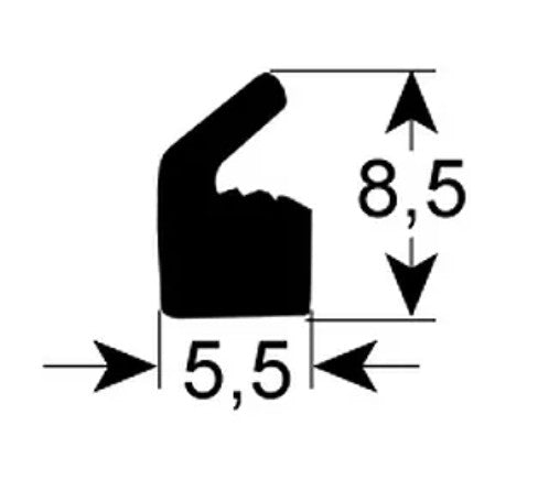 Garnitura pentru capac dimensiuni profil 5.5 x 8.5 mm, lungime 10m - 724623
