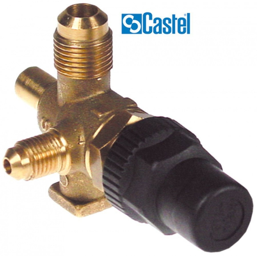 shut-off valve 3-way type 6070/23M8 connection 1: 7/16" UNF (1/4" SAE)
