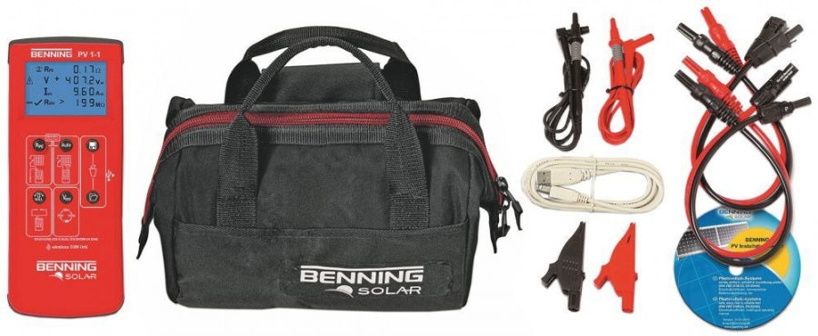 installation tester BENNING PV 1-1 for photovoltaic system VDE 0126-23, DIN EN 62446