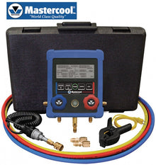 manifold 2-way class 1.0 for 66 refrigerants, 1/4" SAE, psi, inHg, Bar, MPa, Kg/cm², battery 9V