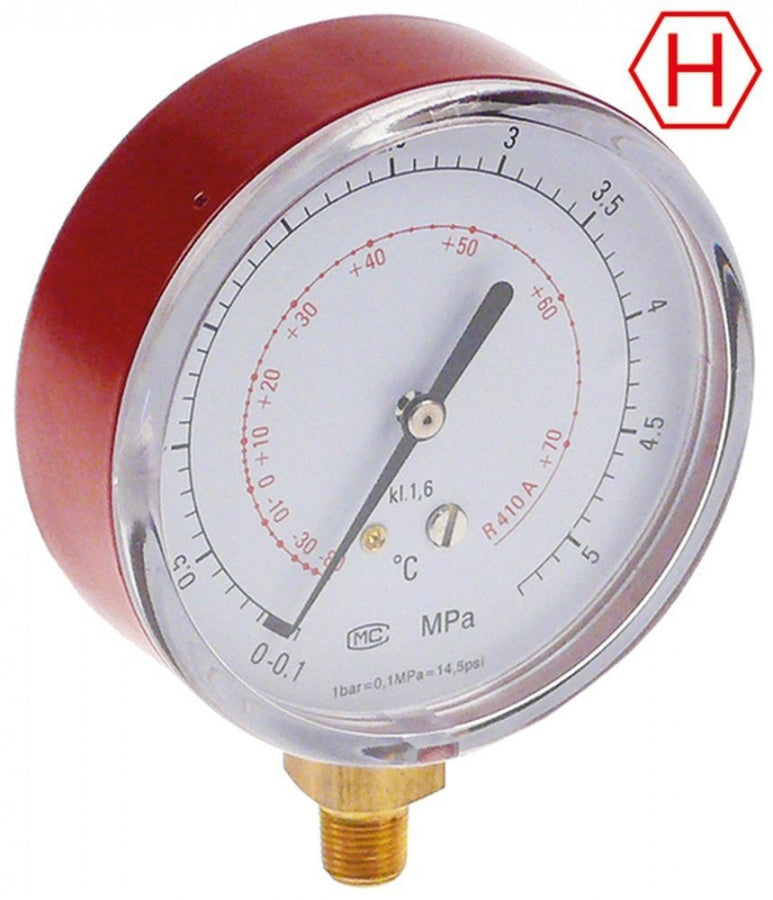 manometer 1/8" NPT ø 80mm R410a HIGH