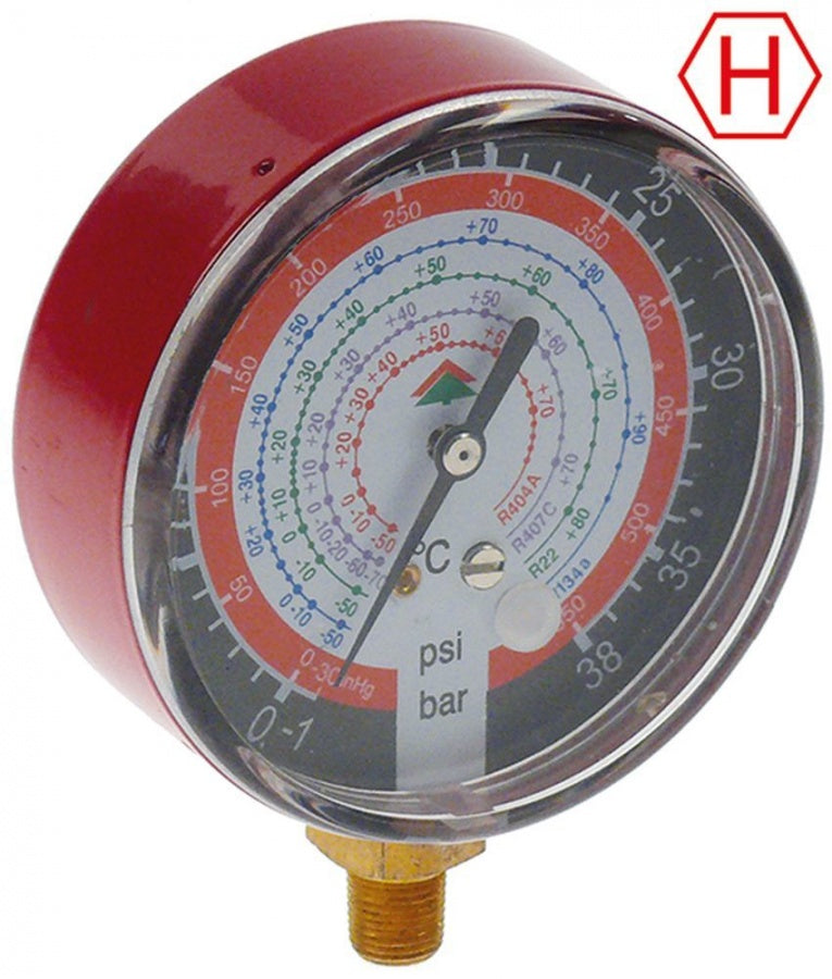 manometer 1/8" NPT ø 80mm R22/R134a/R410a/R407c HIGH