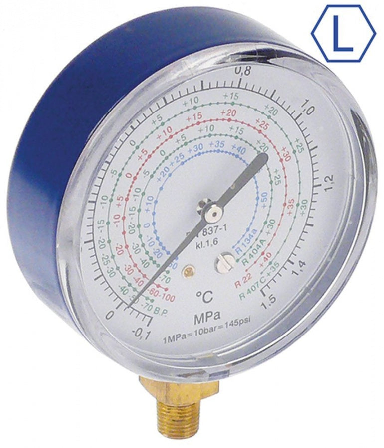 manometer 1/8" NPT ø 80mm R22/R134a/R410a/R407c LOW